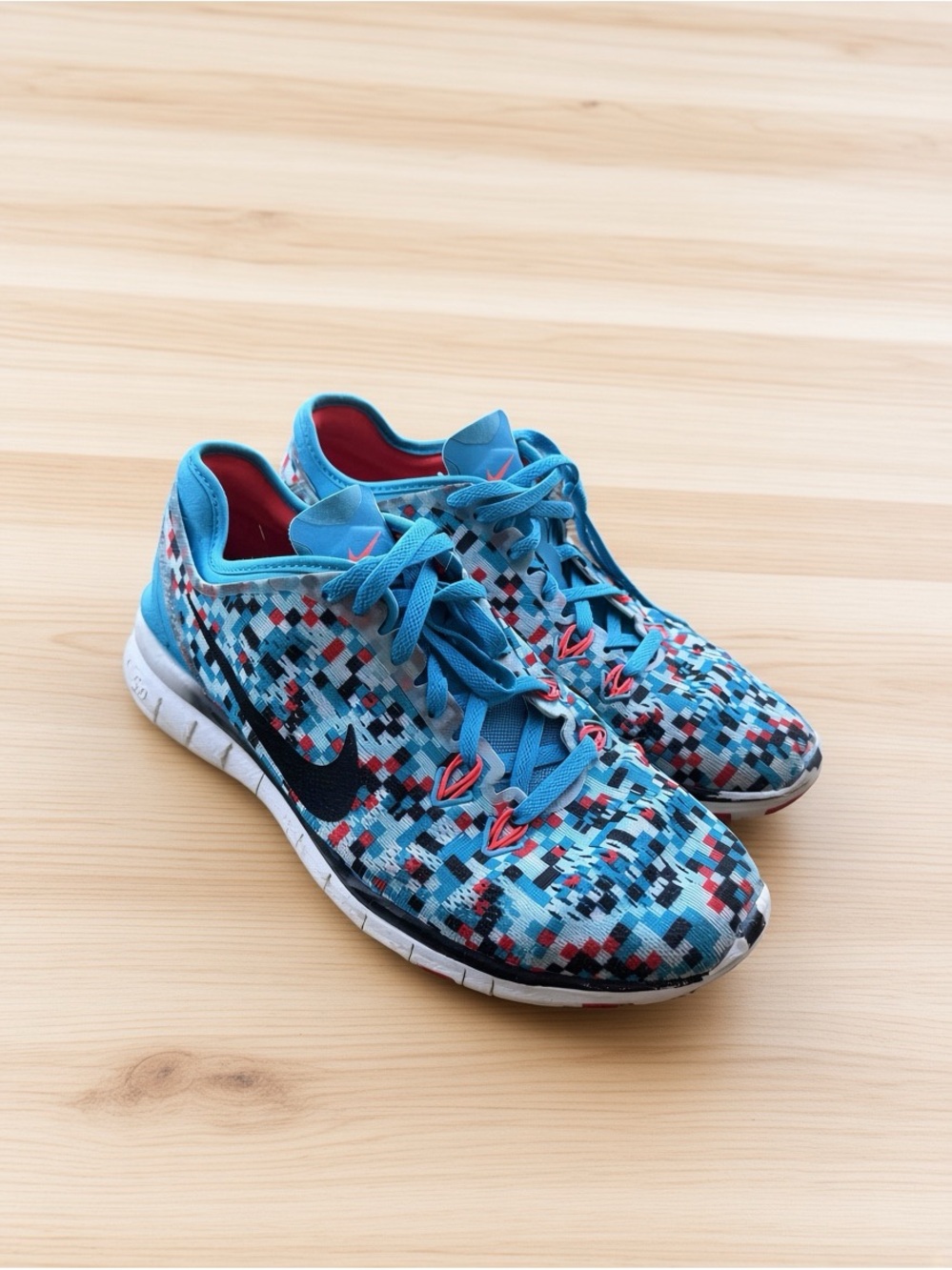 Nike Free 5.0 TR Fit 5 Print Women’s Training Shoes Blue Multicolor Size 7.5